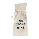 White cotton wine bag that says 'On cloud wine'