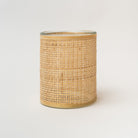 Medium rattan wrapped vase on a white background