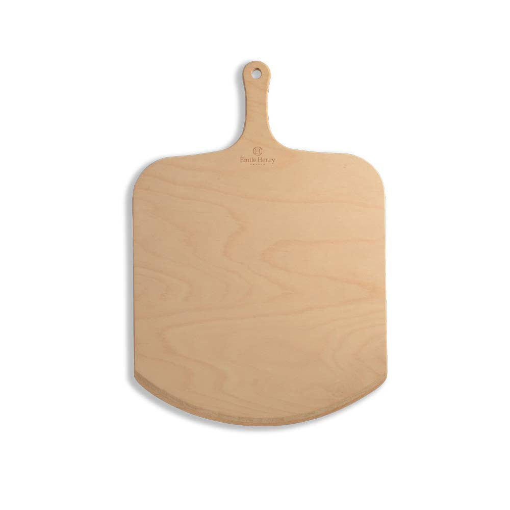 Emile Henry Beechwood Pizza Peel on a white background