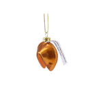 Golden fortune cookie Christmas tree ornament by Cody Foster on white background