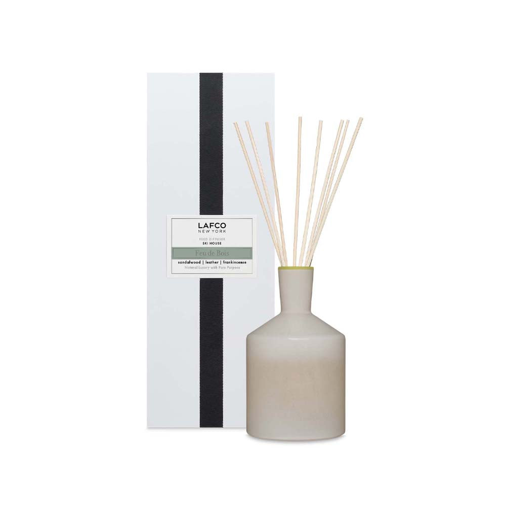 Lafco 'ski house' or 'Feu de Bois' classic diffuser in a white box on a white background