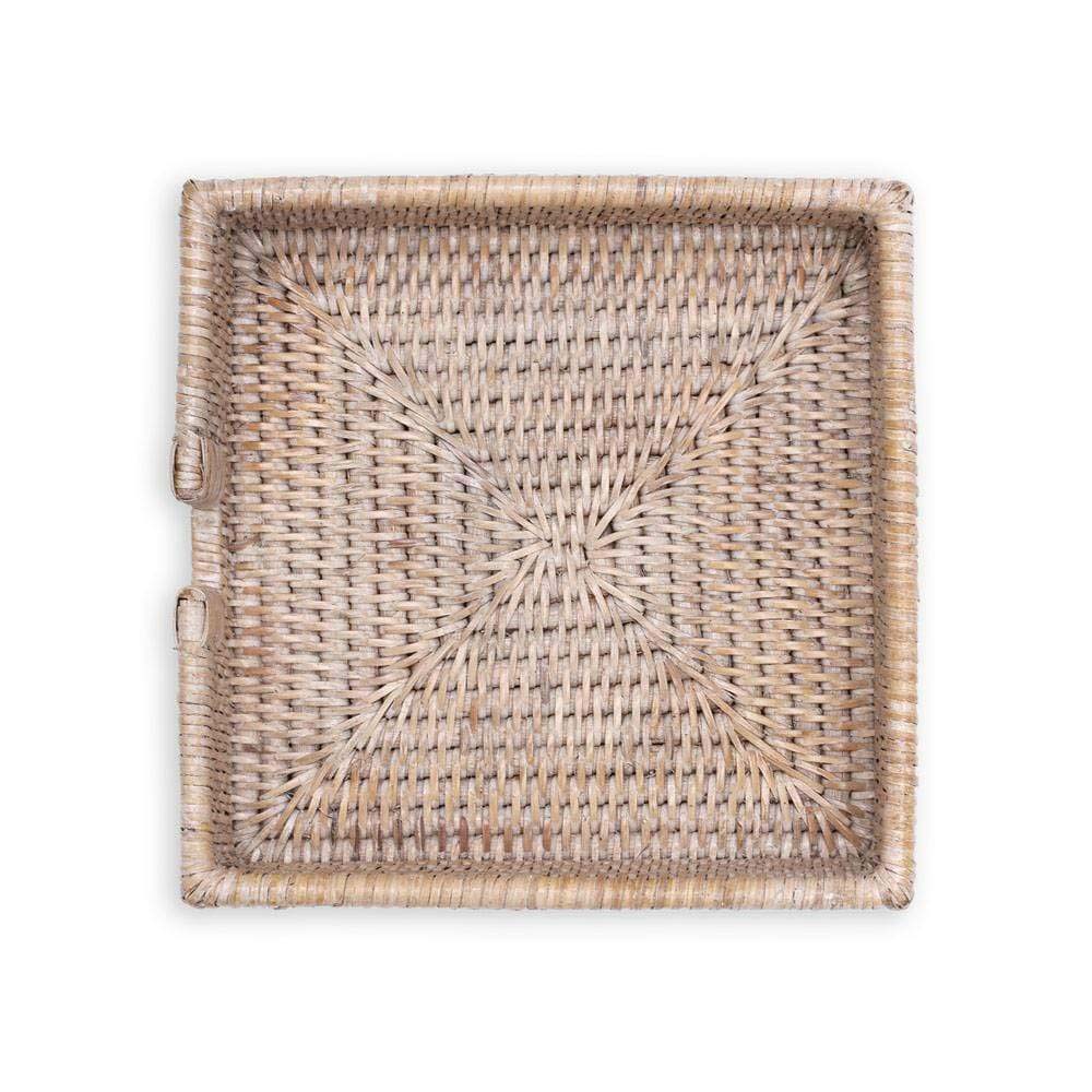 Rattan Lunch Napkin Holder in Whitewash - Addison West 