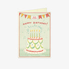 Cavallini Paper Happy Birthday Cake Card on a white background