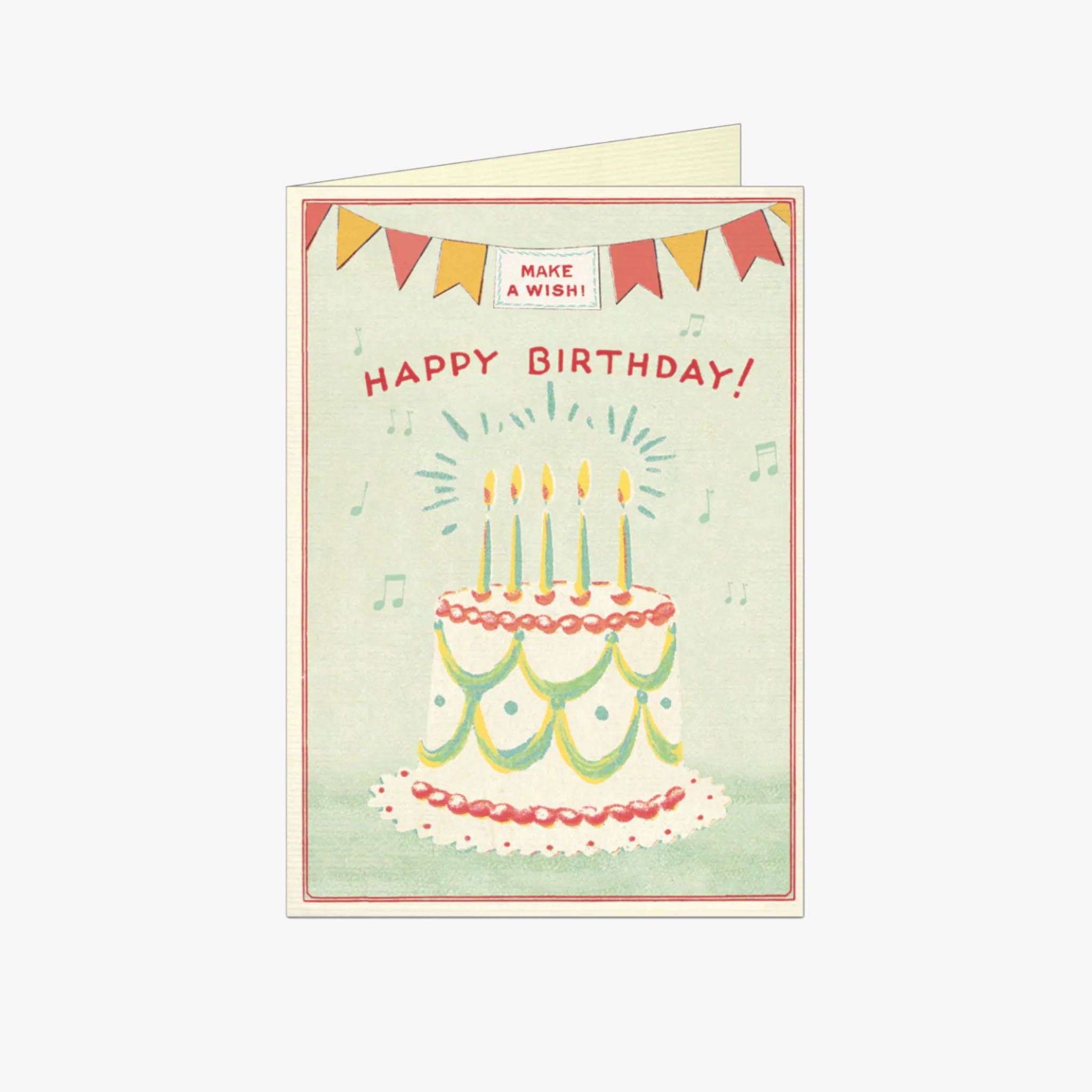 Cavallini Paper Happy Birthday Cake Card on a white background