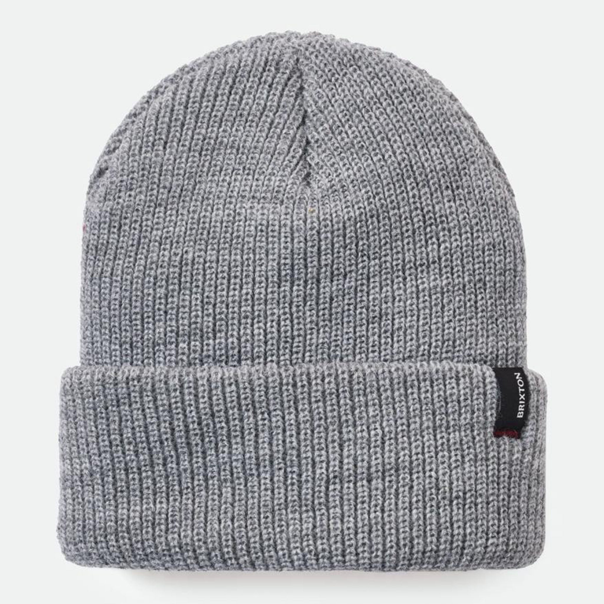 Brixton Heist Beanie in light heather grey on a white background