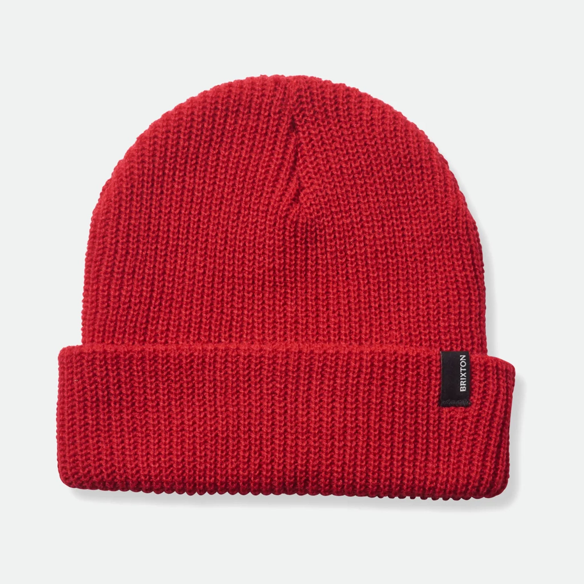 Brixton Heist Beanie in red on a white background