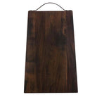 JK Adams walnut rectangular serving Board with leather handle on a white background