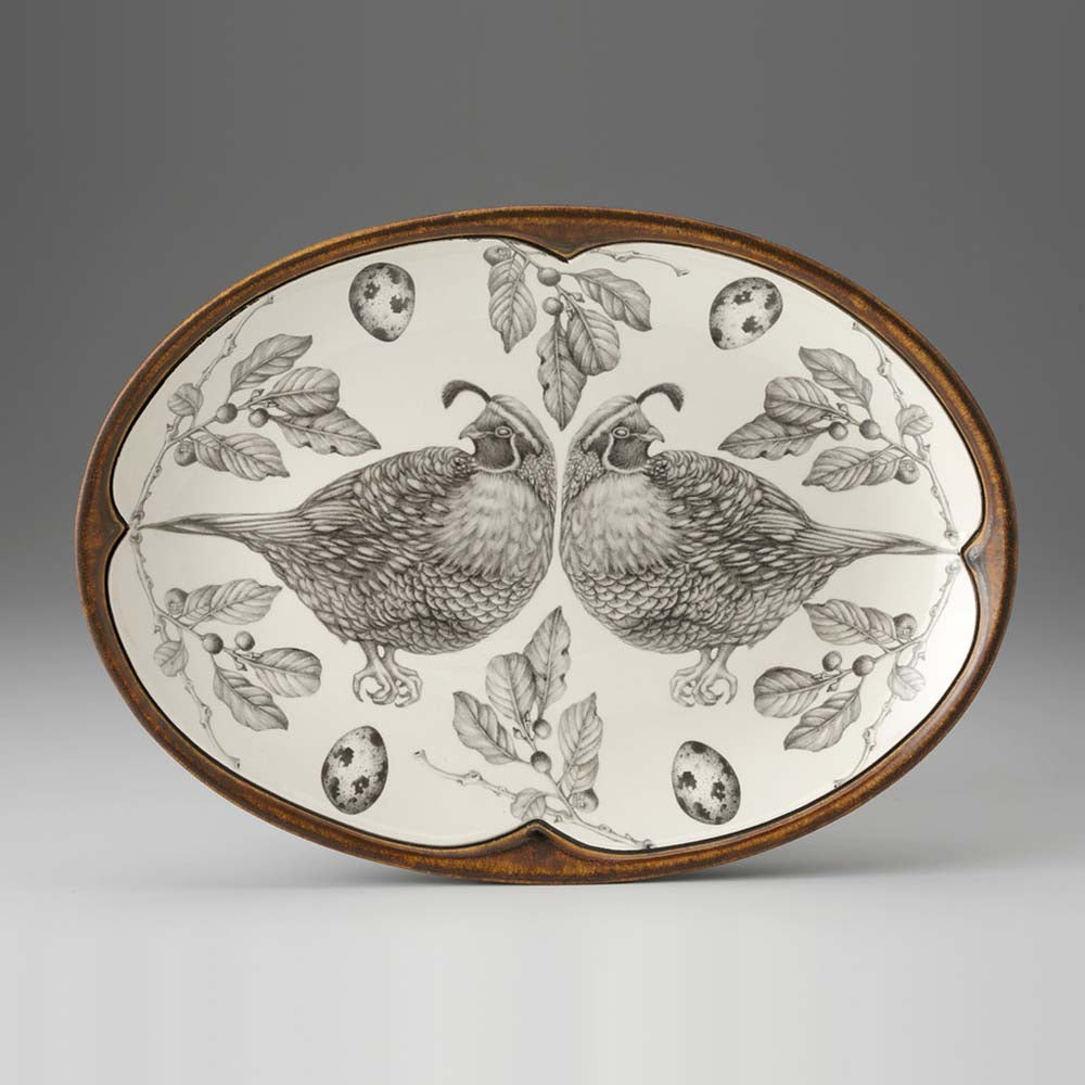 Laura Zindel Quail Oval Platter - Addison West 