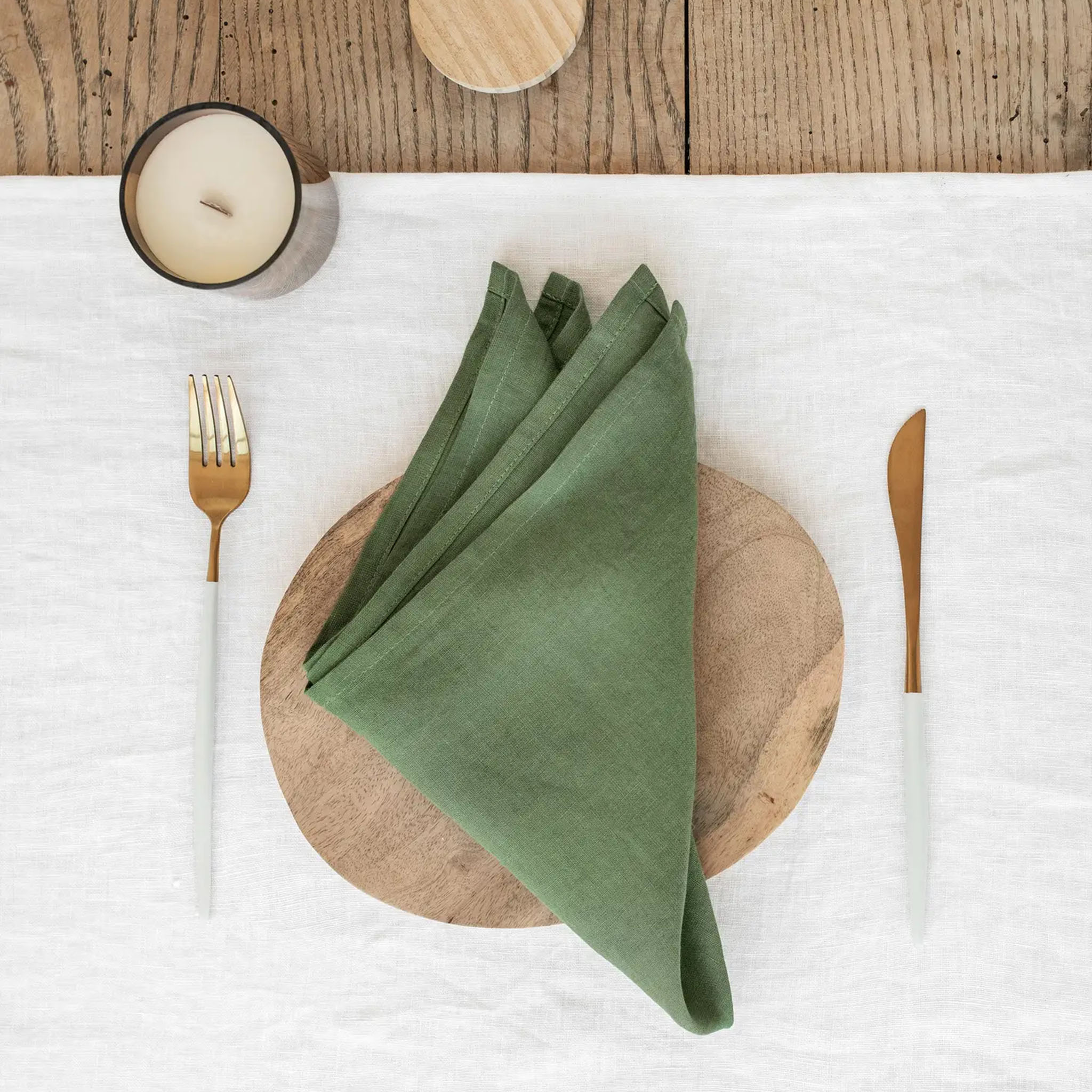 Linen Napkin Set - Forest Green - Addison West 