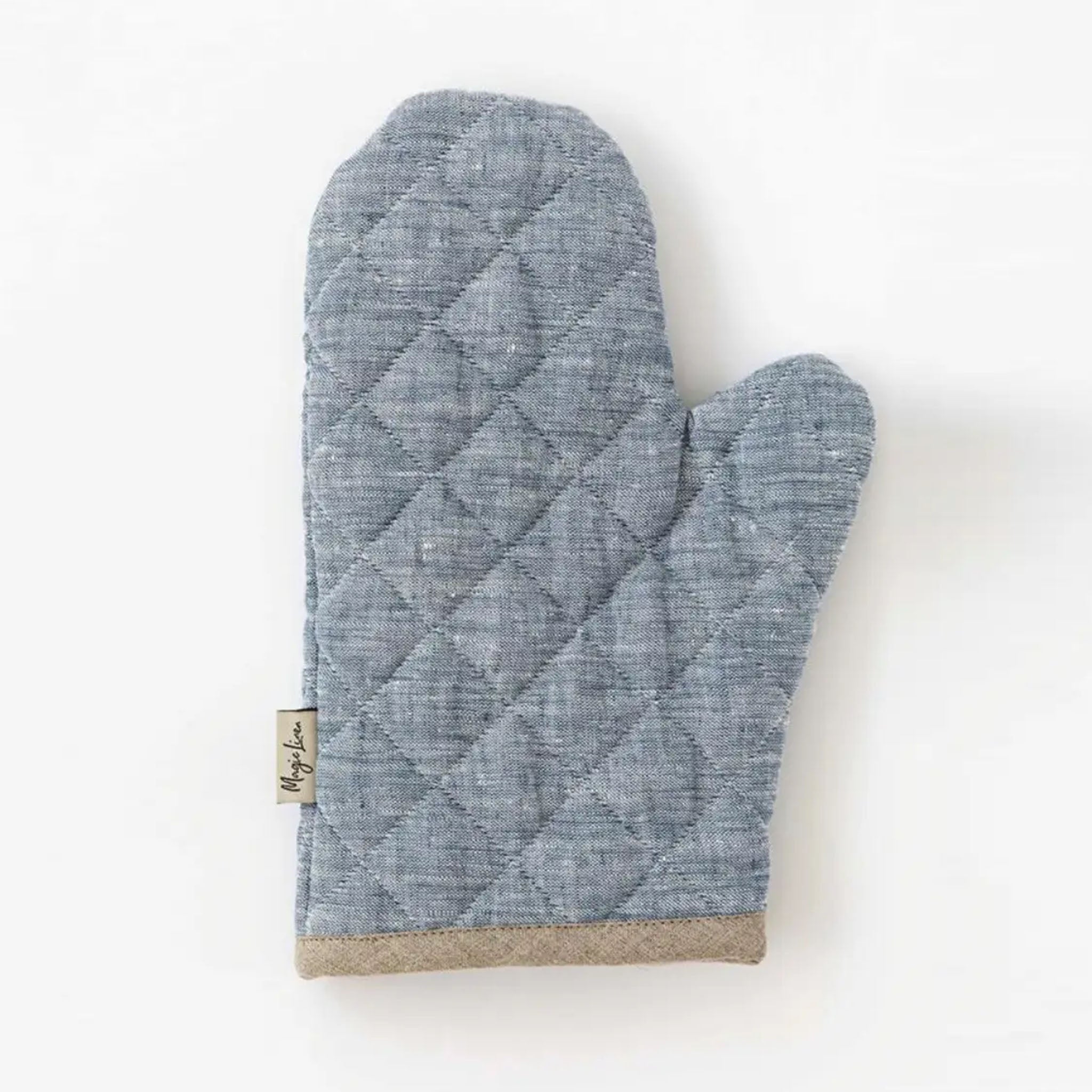 Linen Oven Mitt in Blue Melange - Addison West 