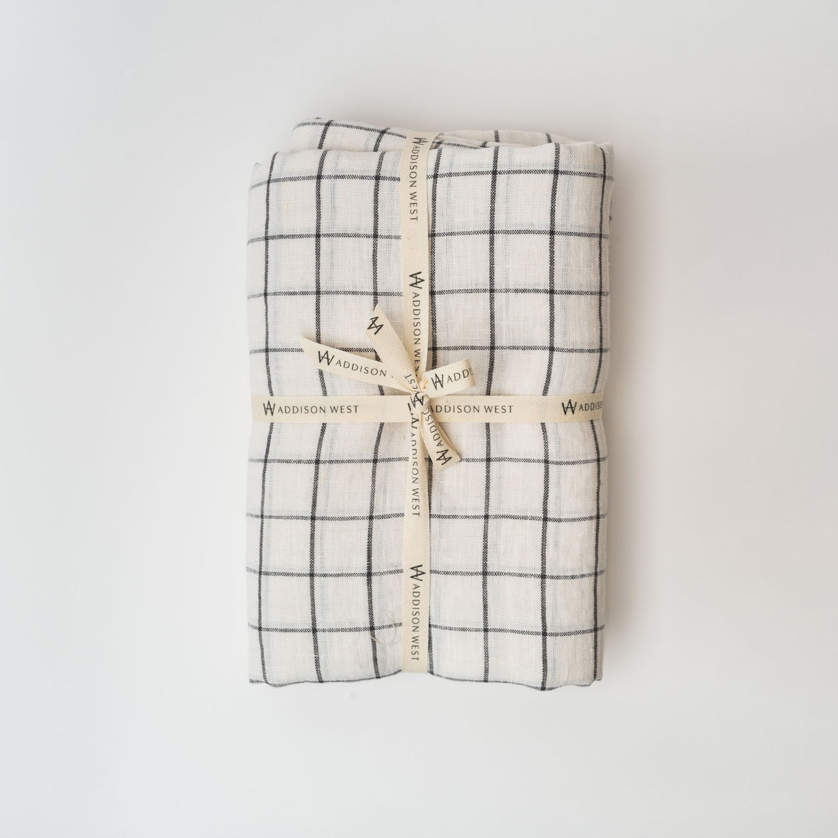 Charcoal Grid Linen Napkin