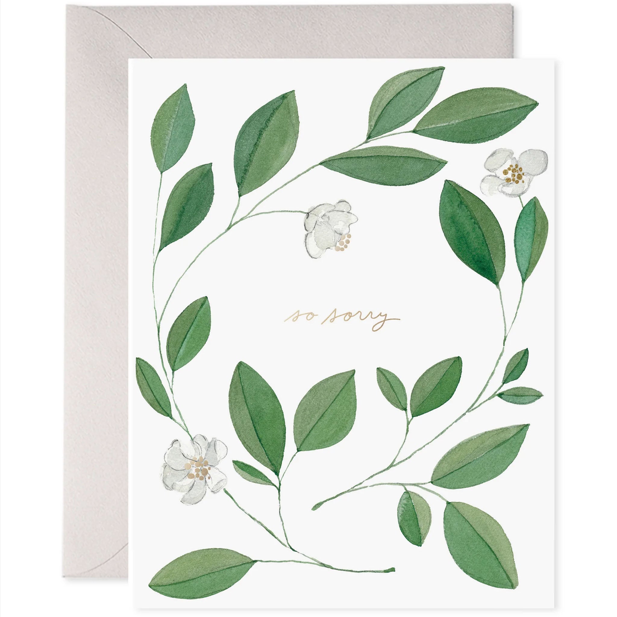 E. Frances Magnolia Condolence Greeting Card on a white background