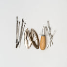 Seafood set components on a white background