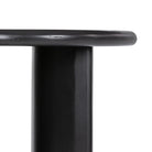 Black end table with two rounded legs by four hands furniture on a white background