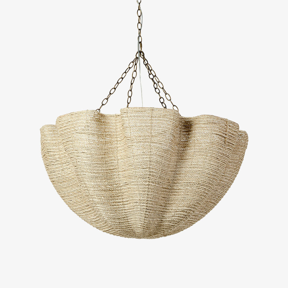 Palecek Isla scalloped chandelier on a white background