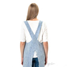 Cross-Back Linen Apron in Blue Melange - Addison West 