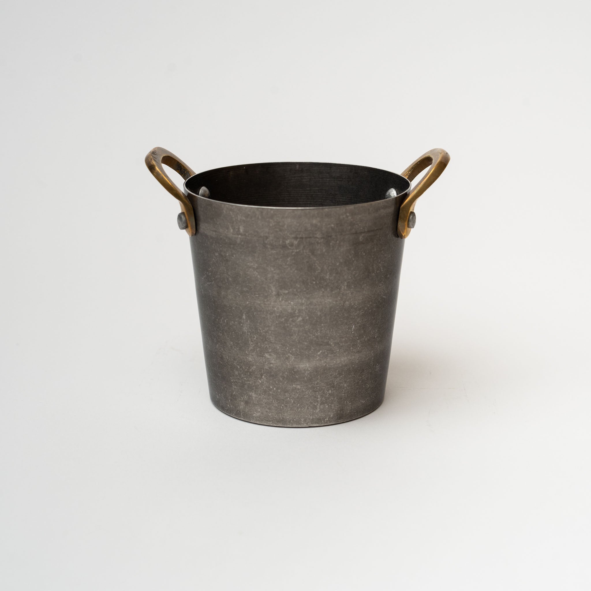 Nicolas Vahé brand metal presentation bucket with brass handles