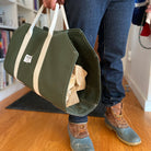 Steele Canvas and Leather Wood Carrier in Forest Green - Addison West 