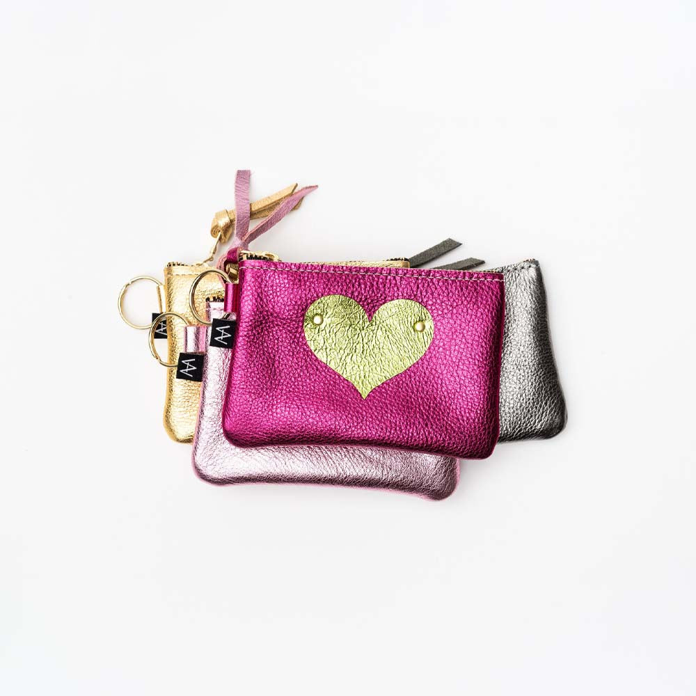 Love-ly Pouch - Pink & Gunmetal - Addison West 