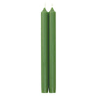 Caspari 10" Crown Candle Pair in Spring Green on a white background